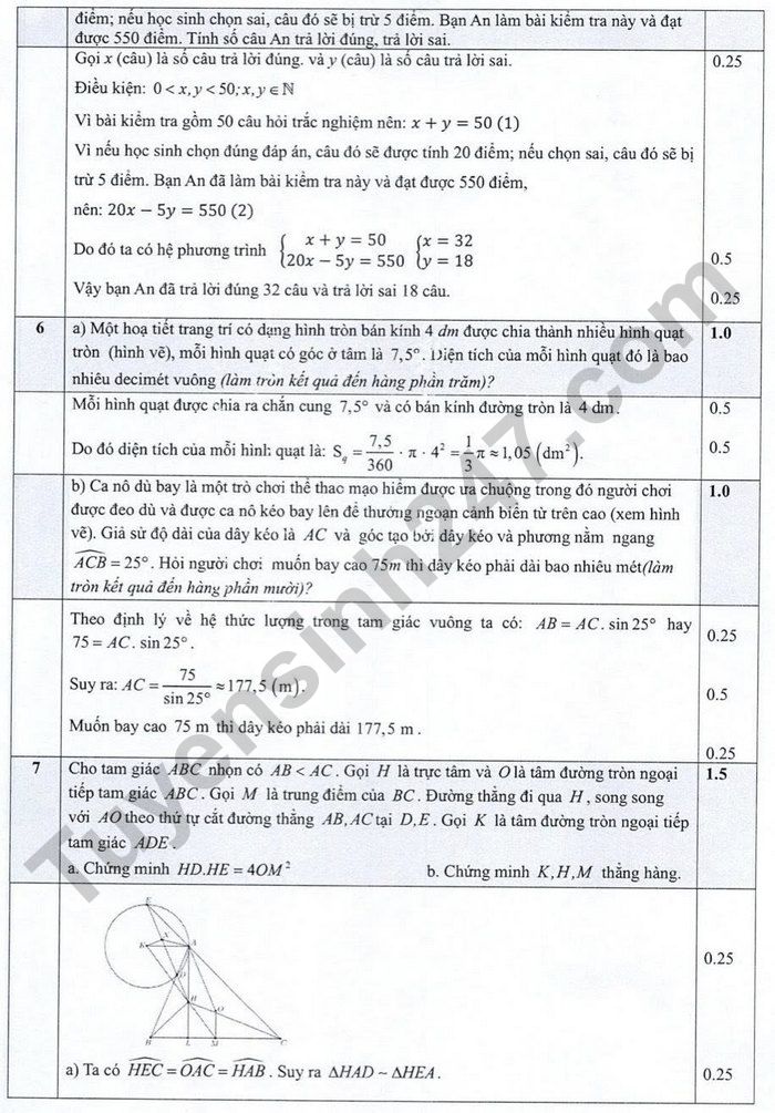 De thi thu vao lop 10 nam 2026 mon Toan - THPT Chu Van An (co dap an)