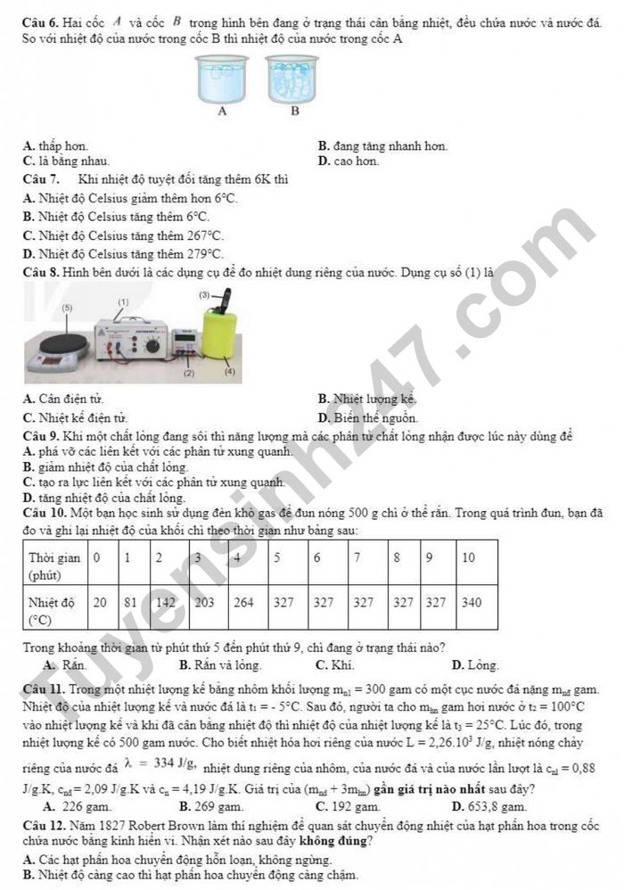 De thi thu TN THPT 2026 mon Ly lan 1 - THPT Que Vo 1