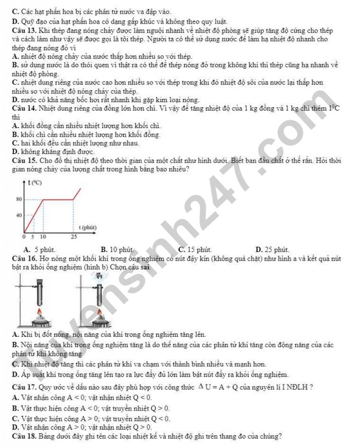 De thi thu TN THPT 2026 mon Ly lan 1 - THPT Que Vo 1