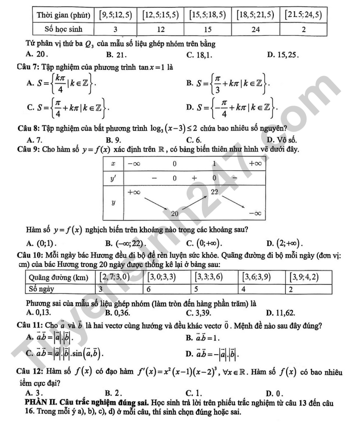 De thi thu tot nghiep THPT 2026 mon Toan - THPT Chuyen Le Thanh Tong (lan 1)