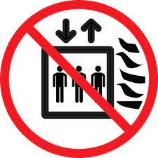 Do Not Use Elevator In Case Of Fire Sign On White Background 21643776  Vector Art at Vecteezy