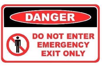 Danger Do Not Enter, Emergency, Exit Only - Sign - 20 In. X 12 In. &ndash;  OperationalSignage.com