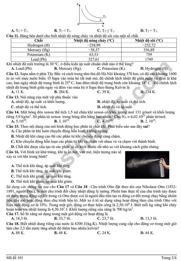 De thi thu tot nghiep THPT 2026 lan 1 mon Ly - Ha Tinh