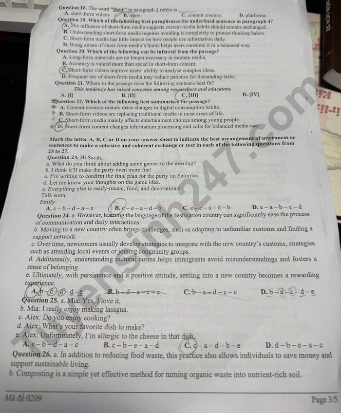 De thi thu tot nghiep THPT 2026 lan 1 mon Anh - Lien truong Nghe An