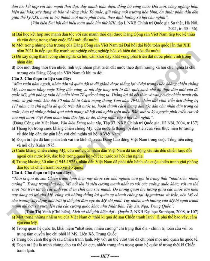 De thi thu mon Su tot nghiep THPT 2026 - So GD Bac Ninh