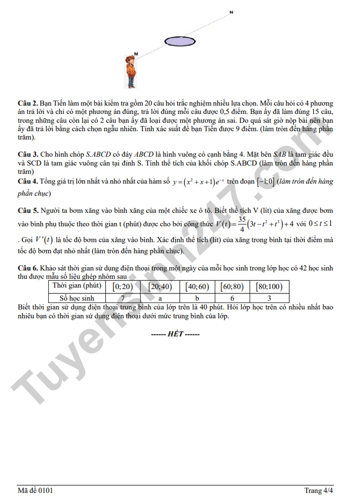 De thi thu tot nghiep THPT 2026 mon Toan - Lien truong Nghe An (lan 1)