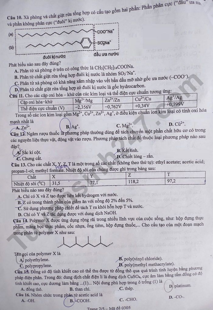 De thi thu tot nghiep THPT nam 2026 mon Hoa - So GDDT Bac Ninh