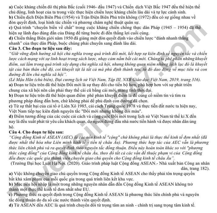 De thi thu mon Su tot nghiep THPT 2026 - Lien truong Da Nang (lan 1)