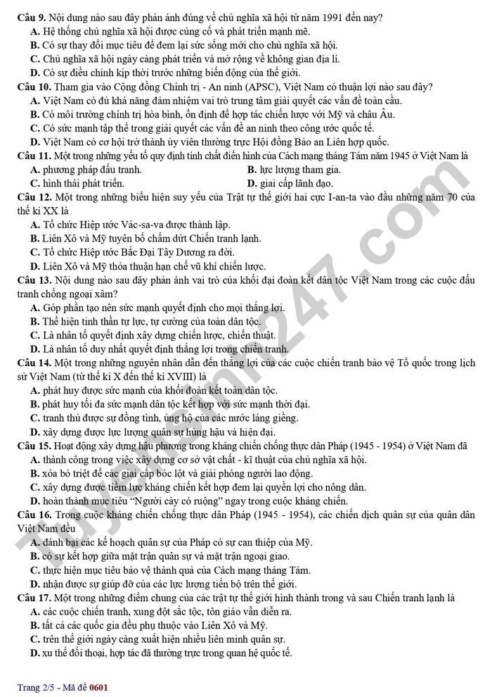 De thi thu mon Su TN THPT 2026 - THPT Chuyen Ha Long