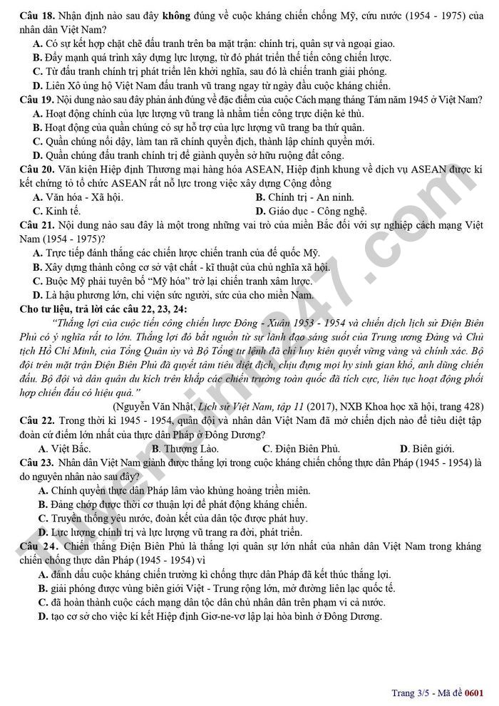 De thi thu mon Su TN THPT 2026 - THPT Chuyen Ha Long