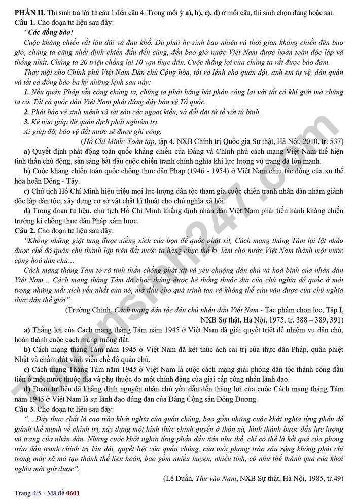 De thi thu mon Su TN THPT 2026 - THPT Chuyen Ha Long