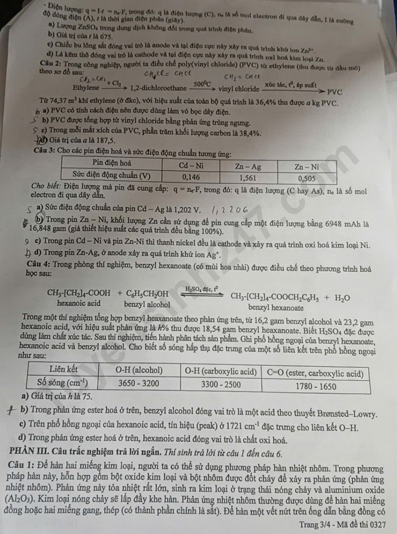 De thi thu mon Hoa tot nghiep THPT 2026 - Chuyen DH Vinh lan 1