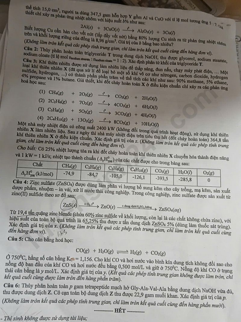 De thi thu mon Hoa tot nghiep THPT 2026 - Chuyen DH Vinh lan 1