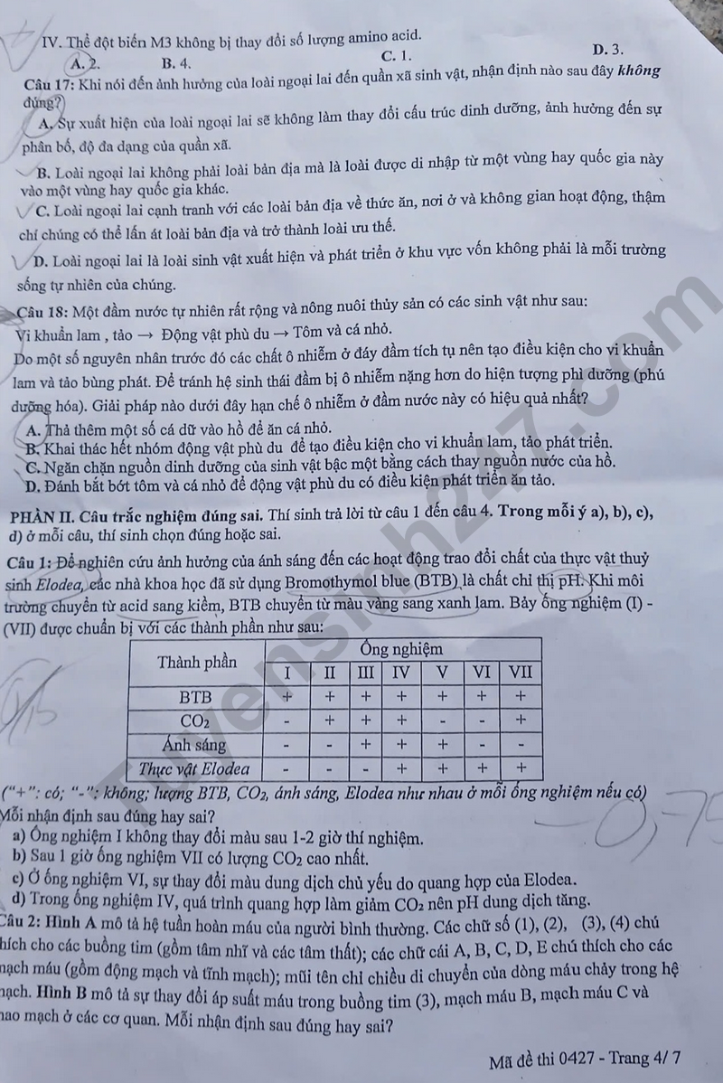 De thi thu tot nghiep THPT mon Sinh 2026 - Chuyen DH Vinh lan 1