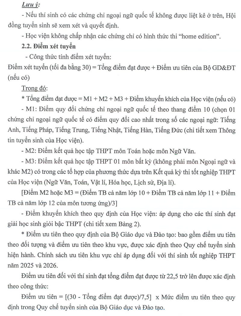 Thong tin tuyen sinh Hoc vien Ngoai giao 2026