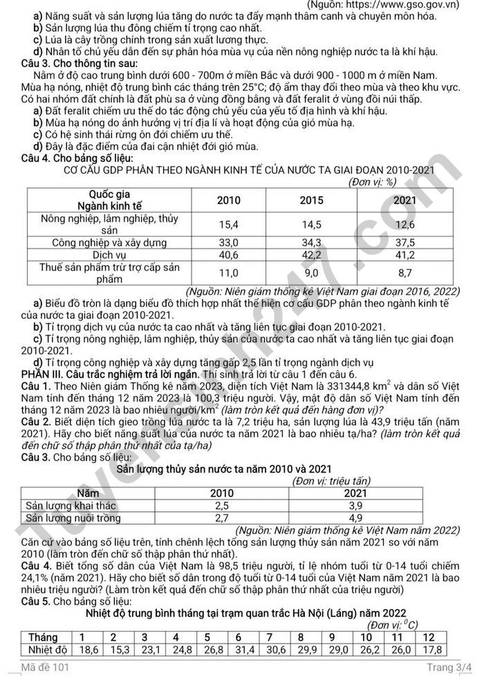 De thi thu tot nghiep THPT mon Dia 2026 - THPT Nguyen Trai lan 1