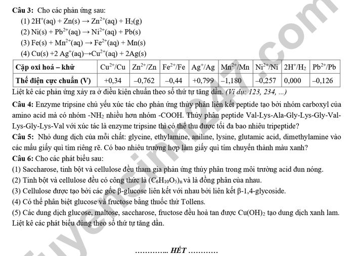 De thi thu TN THPT 2026 lan 2 mon Hoa - Cum 13 truong THPT Hai Phong