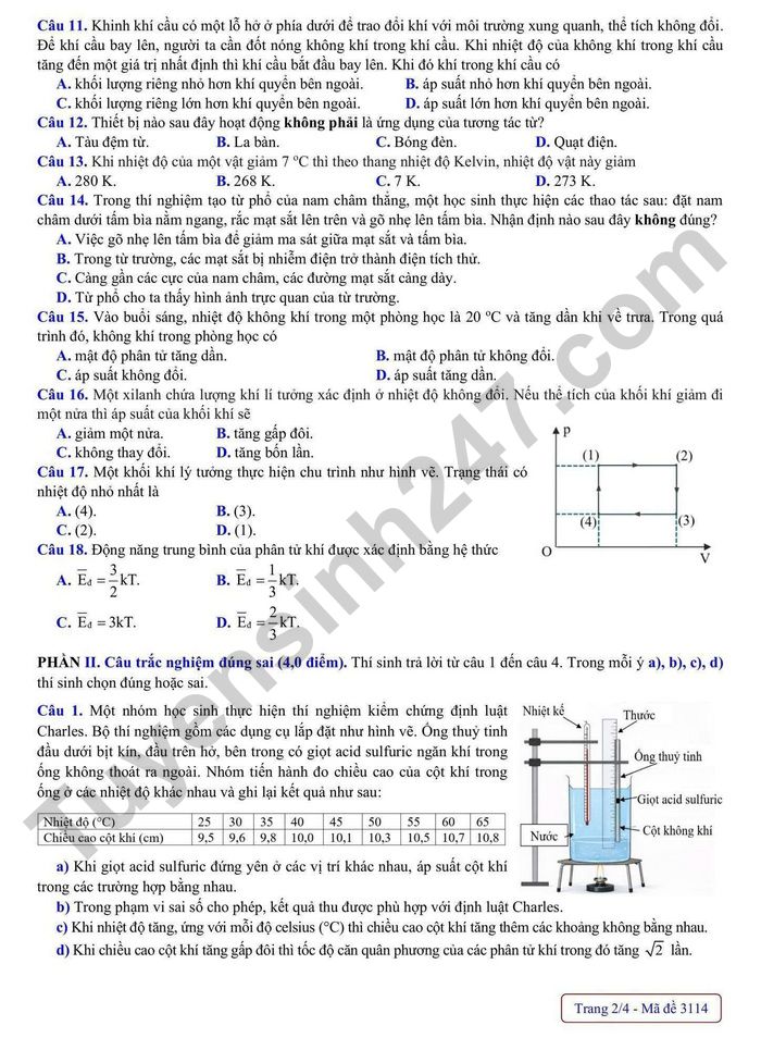 De thi thu tot nghiep THPT 2026 mon Ly - Lien truong THPT Nghe An