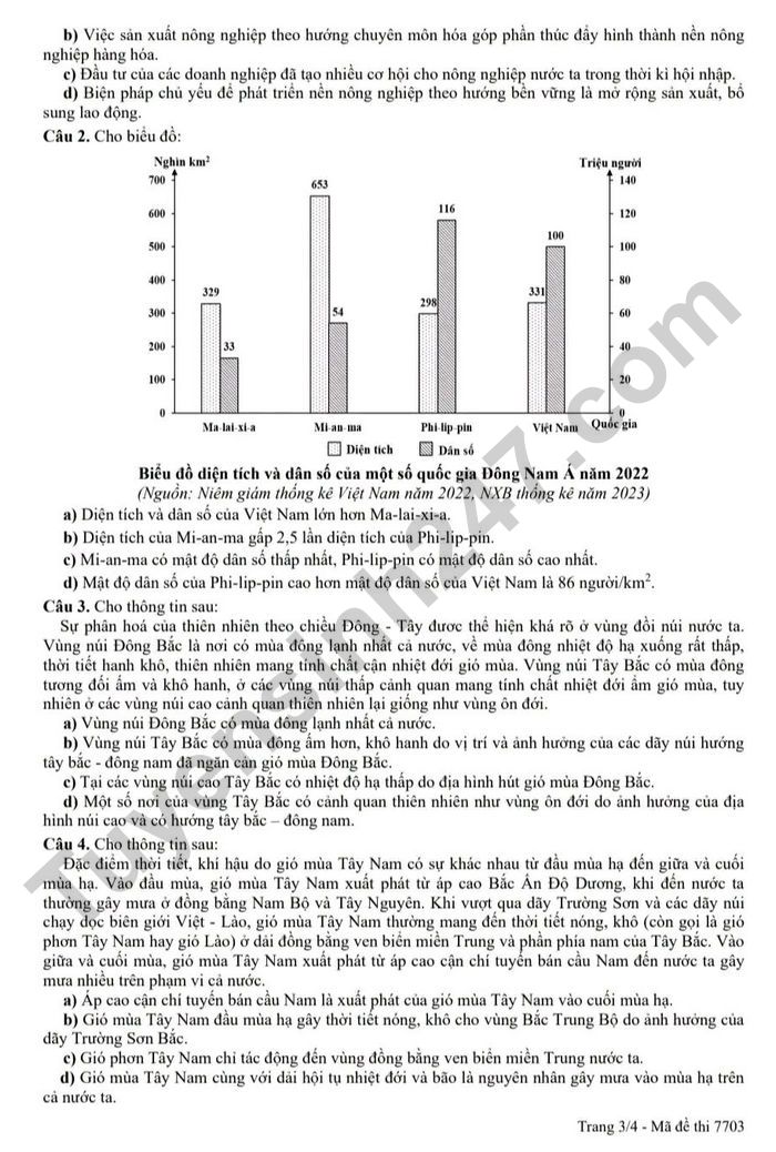 De thi thu TN THPT 2026 mon Dia - THPT Le Viet Thuat