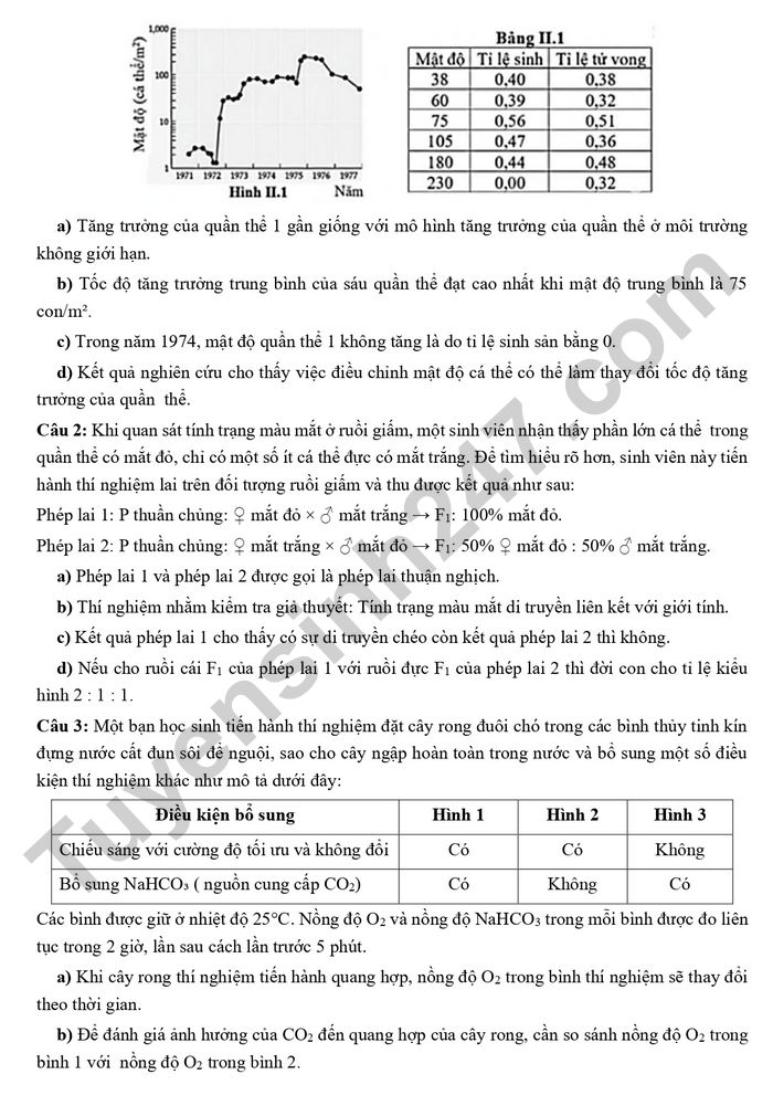 De thi thu tot nghiep THPT mon Sinh 2026 - THPT Chuyen Phan Boi Chau - Chuyen Ha Tinh