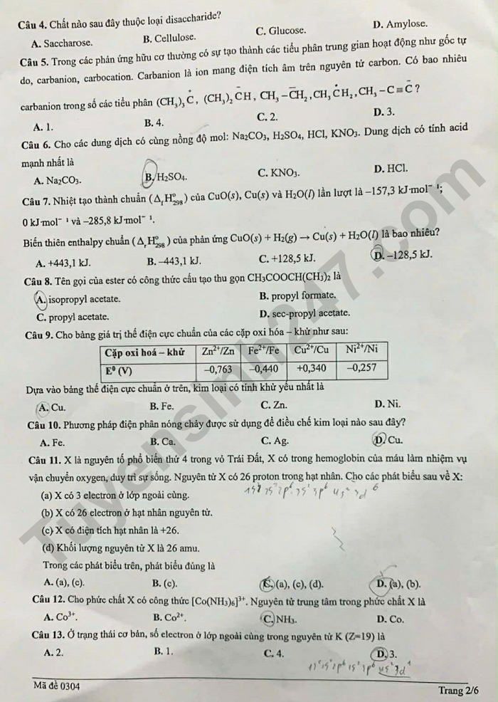 De thi thu tot nghiep THPT 2026 mon Hoa - So GDDT Thai Nguyen (lan 1)