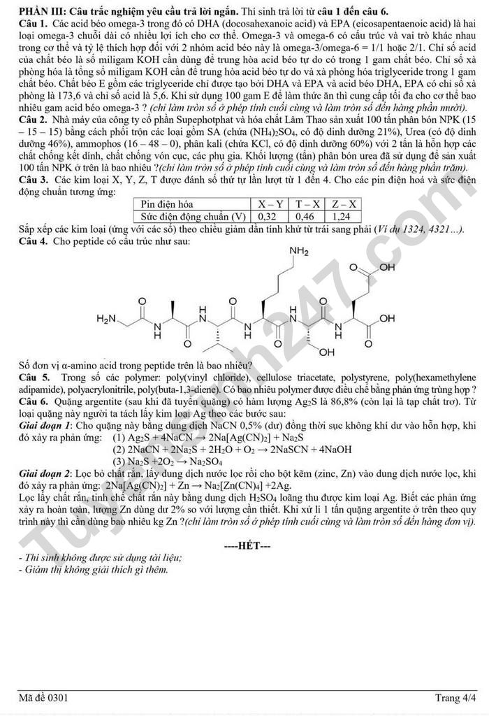 De thi thu mon Hoa tot nghiep THPT 2026 - Cum truong THPT Nghe An