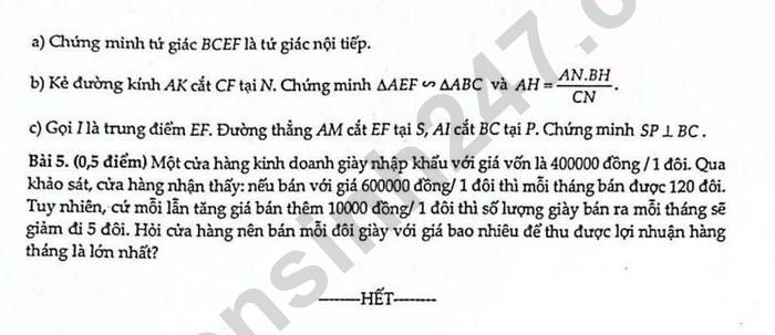 De thi thu vao lop 10 mon Toan 2026 - THCS Kim Giang