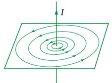Các đường sức từ của dòng điện chạy trong dây dẫn thẳng dài có dạng là các  đường