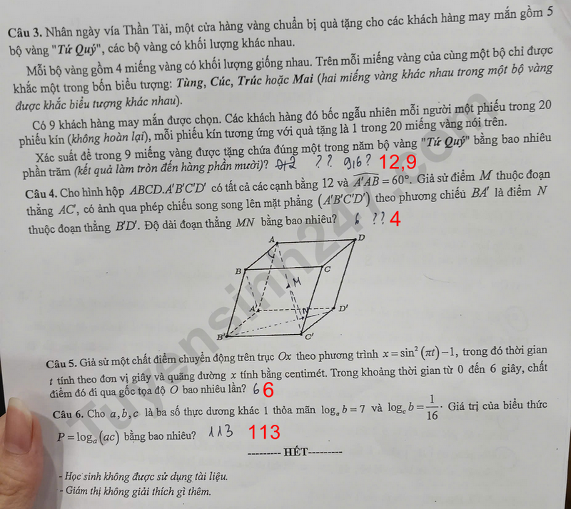Huong dan giai De thi khao sat lop 11 mon Toan 2026 - So GD Ha Noi