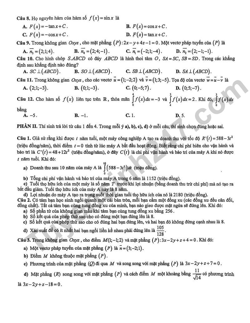 De thi thu tot nghiep THPT 2026 mon Toan  lan 1 So GDDT Lang Son