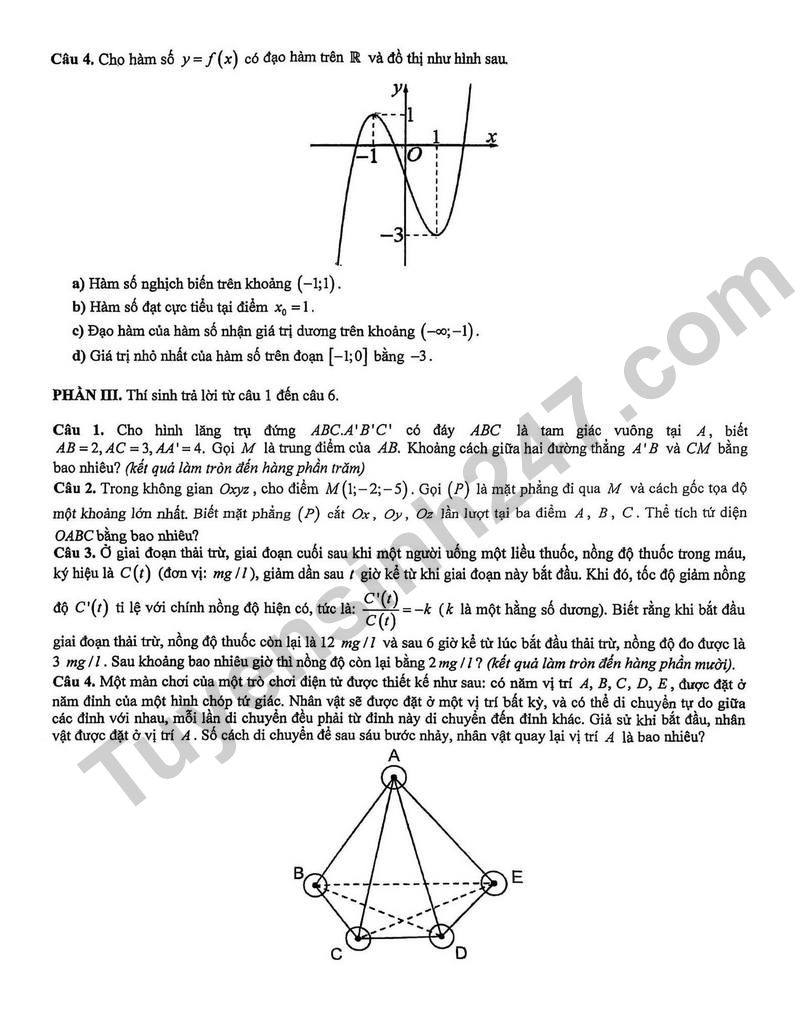 De thi thu tot nghiep THPT 2026 mon Toan  lan 1 So GDDT Lang Son