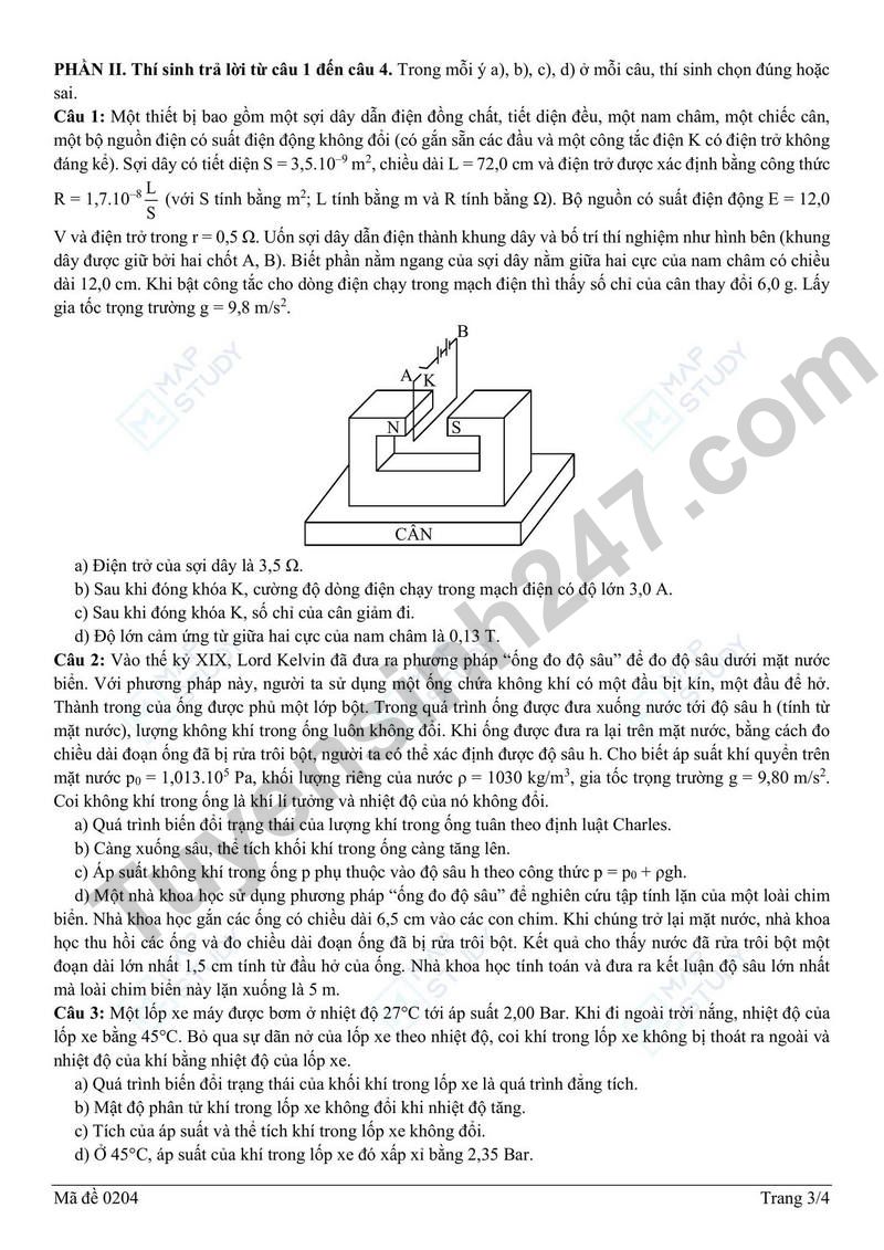 De thi thu tot nghiep THPT 2026 dot 1 mon Vat li - So GDDT tinh Thai Nguyen