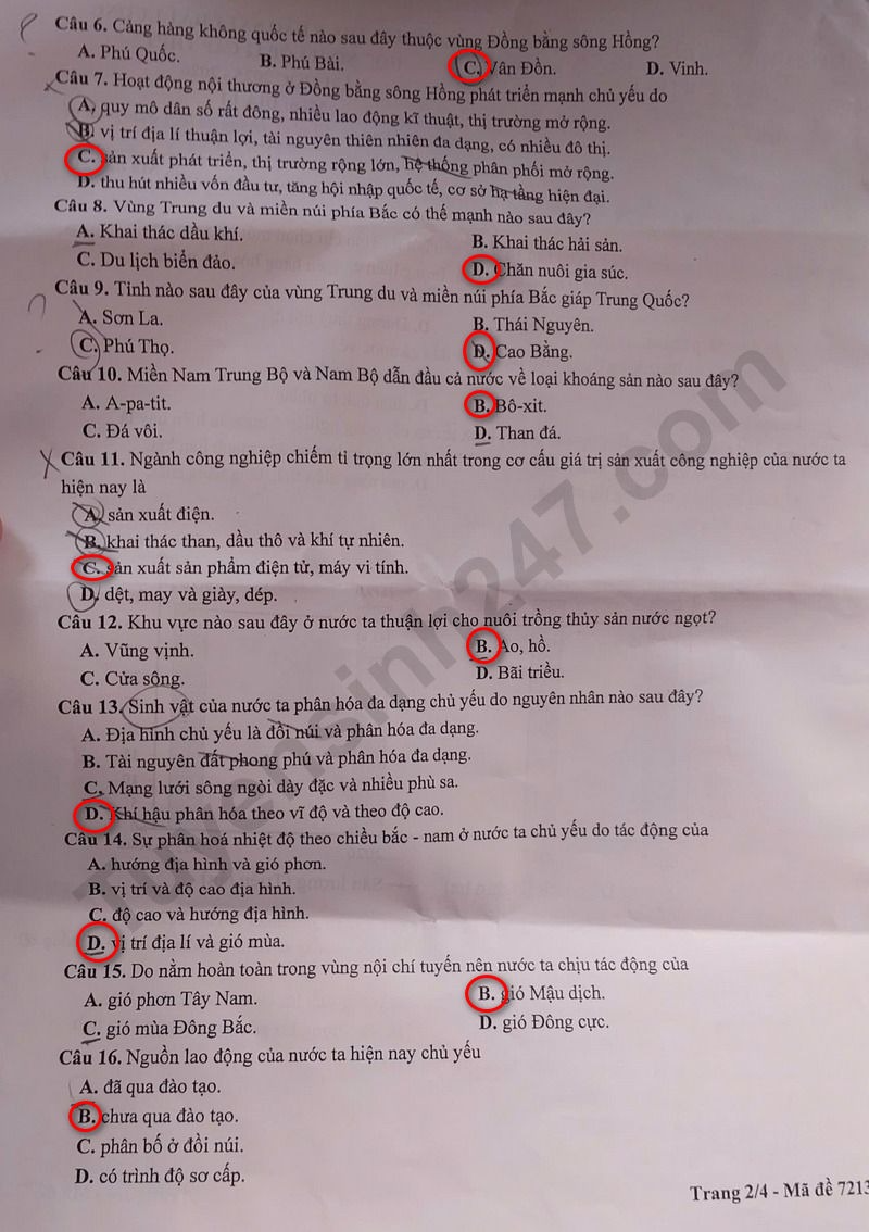 Huong dan giai De thi khao sat lop 12 mon Dia 2026 - So GD Ha Noi