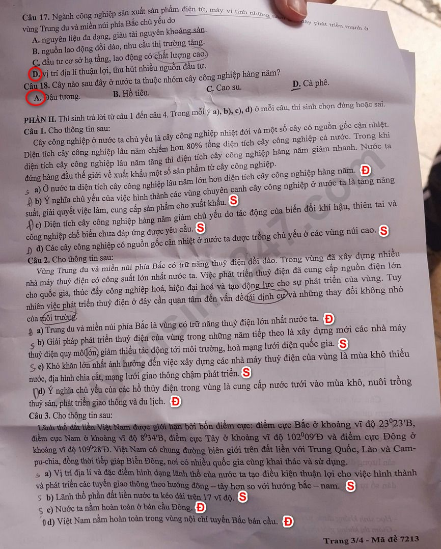 Huong dan giai De thi khao sat lop 12 mon Dia 2026 - So GD Ha Noi