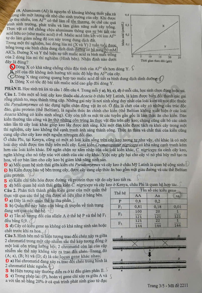 Huong dan giai De thi khao sat lop 12 mon Sinh 2026 - So GD Ha Noi