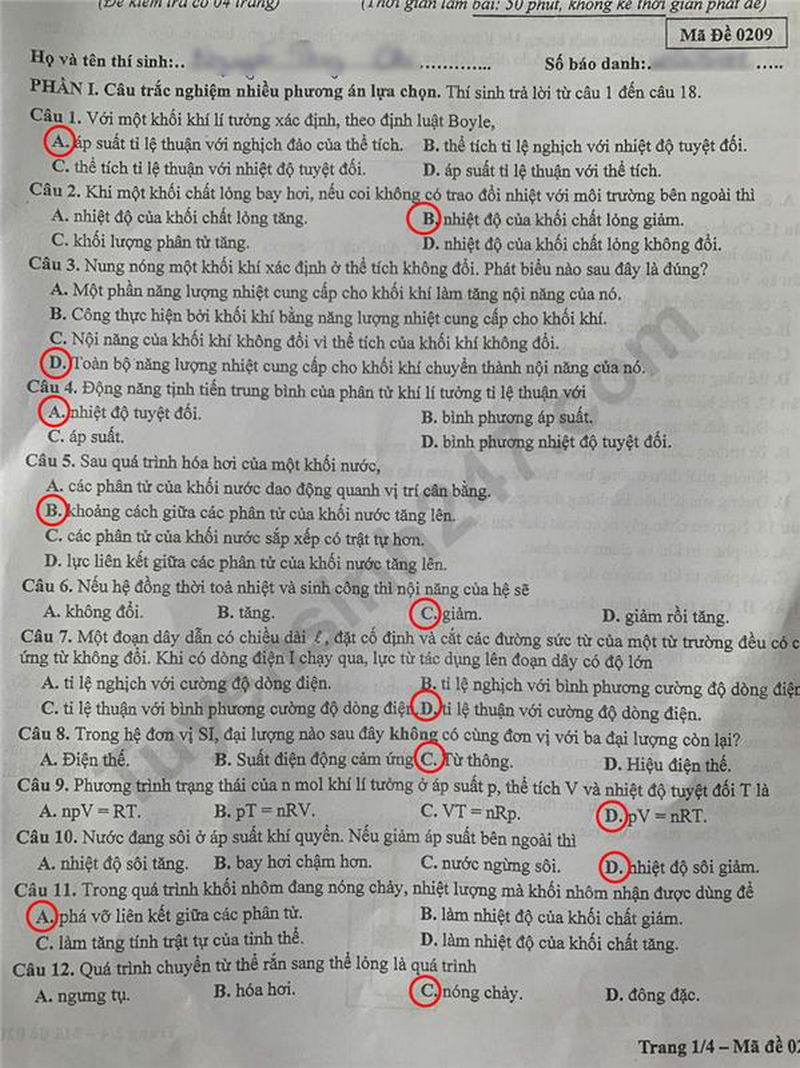 Huong dan giai De thi khao sat lop 12 mon Ly 2026 - So GD Ha Noi