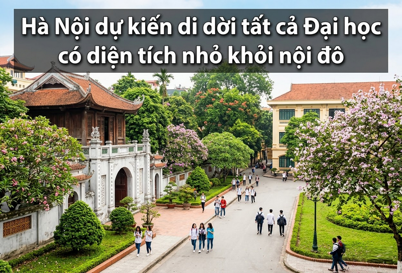 Ha Noi du kien di doi tat ca dai hoc co dien tich nho khoi noi do
