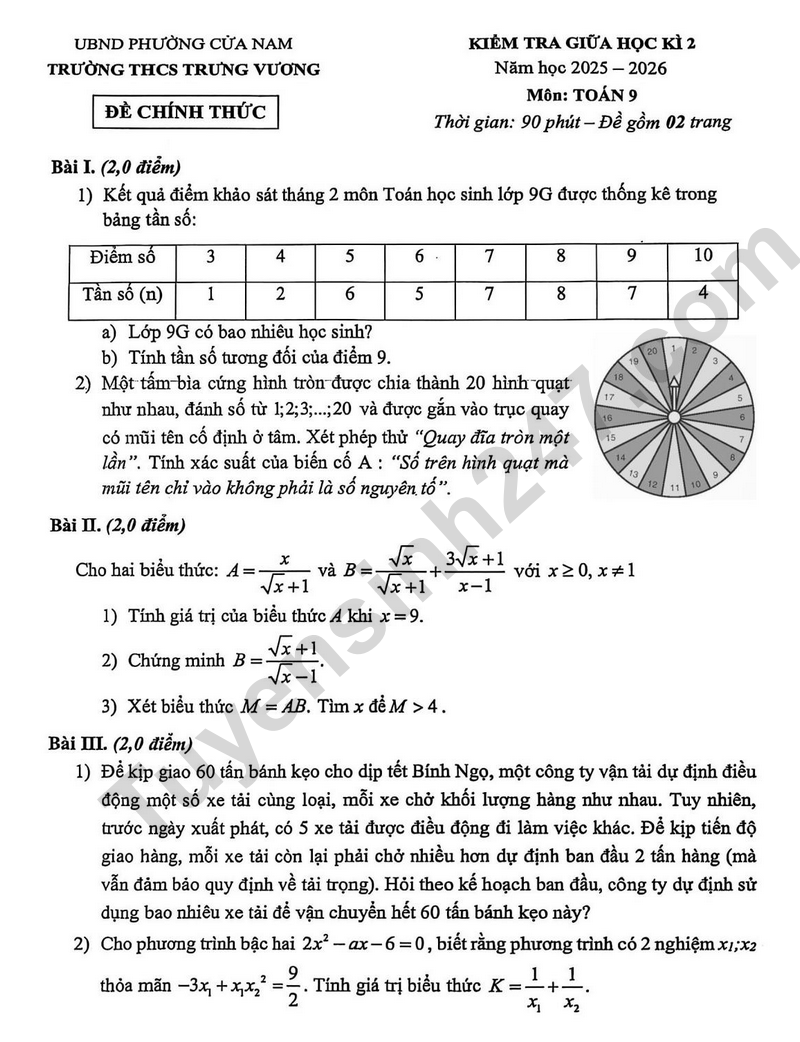 De thi giua ki 2 mon Toan lop 9 - THCS Trung Vuong 2026