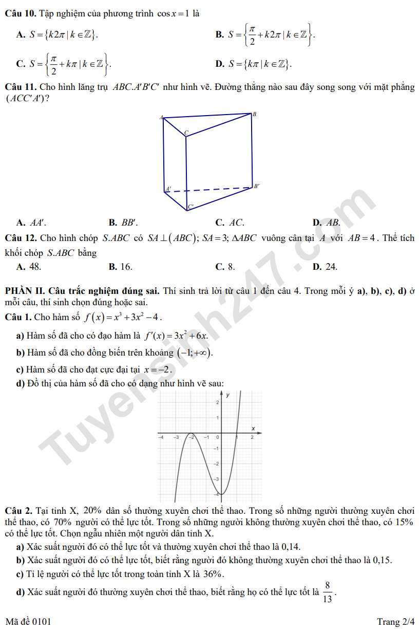 De thi thu mon Toan tot nghiep THPT 2026 - So GD Son La lan 1 (Co dap an)
