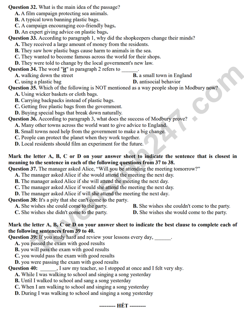 De thi thu vao lop 10 mon Anh - So GD Bac Ninh 2026