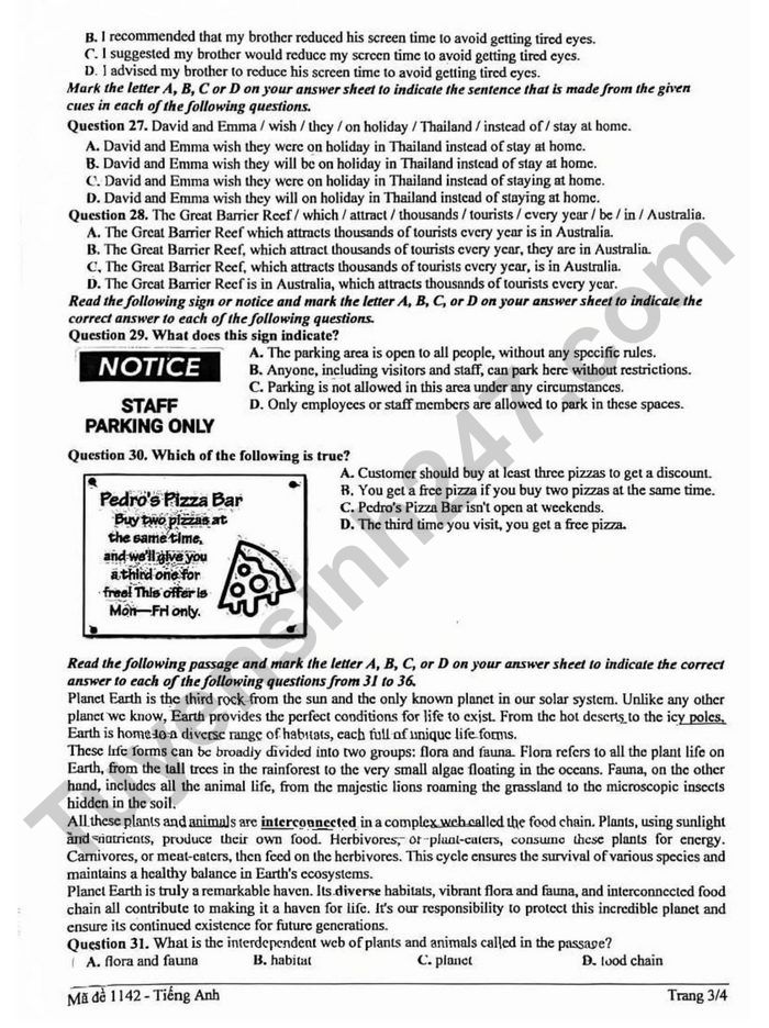 De thi giua ki 2 mon Anh 9 THCS&THPT Ta Quang Buu 2026