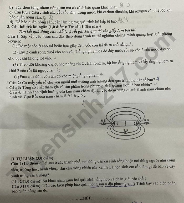 De thi giua ki 2 Khoa hoc tu nhien lop 7 THCS Le Quy Don 2026