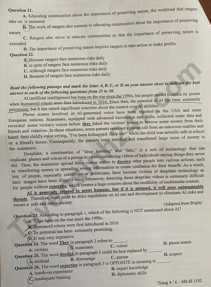 De thi giua ki 2 lop 12 mon Anh 2026 - THPT Phan Boi Chau-Cam Ranh