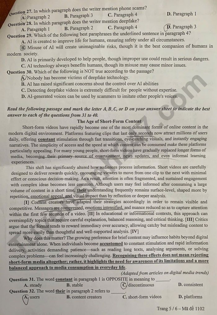 De thi giua ki 2 lop 12 mon Anh 2026 - THPT Phan Boi Chau-Cam Ranh