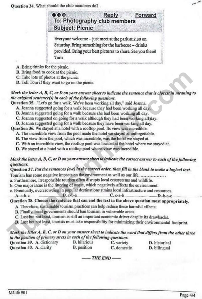 De thi giua ki 2 lop 9 mon Anh 2026 - THCS Chu Van An