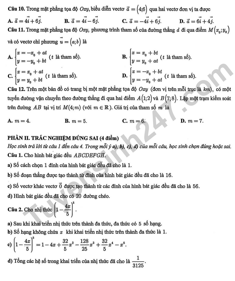 De giua hoc ki 2 Toan 10 truong THPT Binh Thuy nam 2026