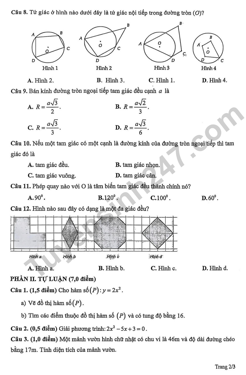 De giua hoc ki 2 Toan 9 truong Quoc te A Chau – TP HCM nam 2026