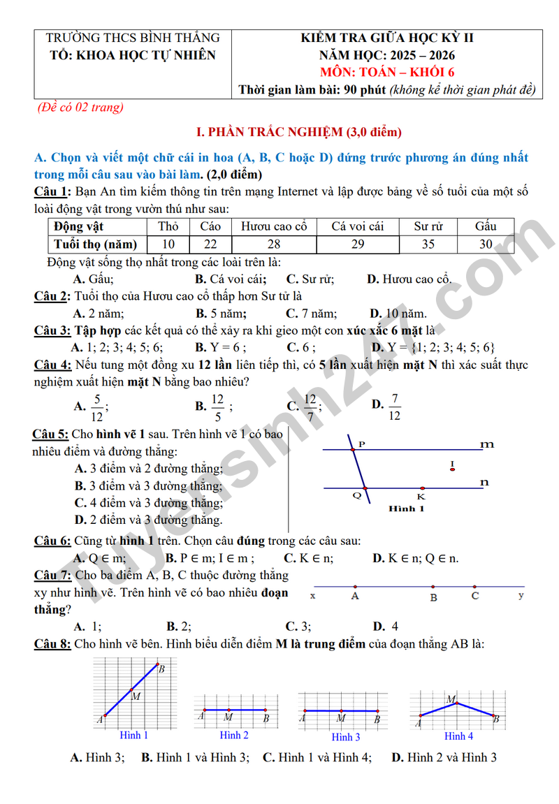 De thi giua hoc ky 2 Toan 6 THCS Binh Thang 2026 (Co dap an)