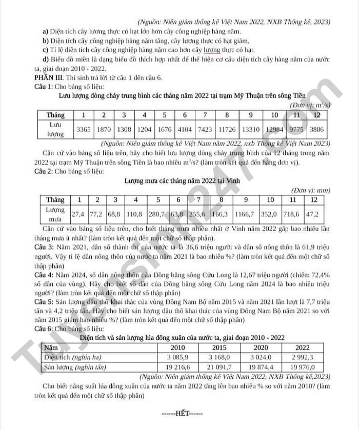 De thi thu TN THPT 2026 mon Dia - THPT Dong Bac Ga