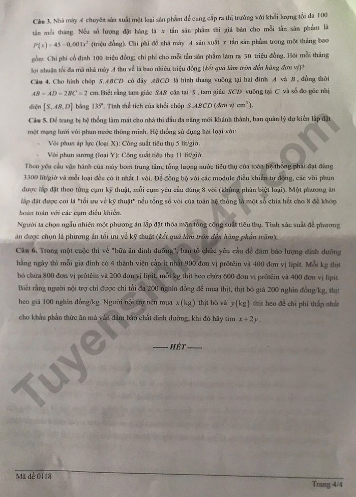 De thi thu TN THPT 2026 mon Toan - Cum truong THPT, TT GDTX, GDNN Bac Ninh lan 1